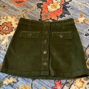 NWT Crewcuts Green Corduroy Skirt